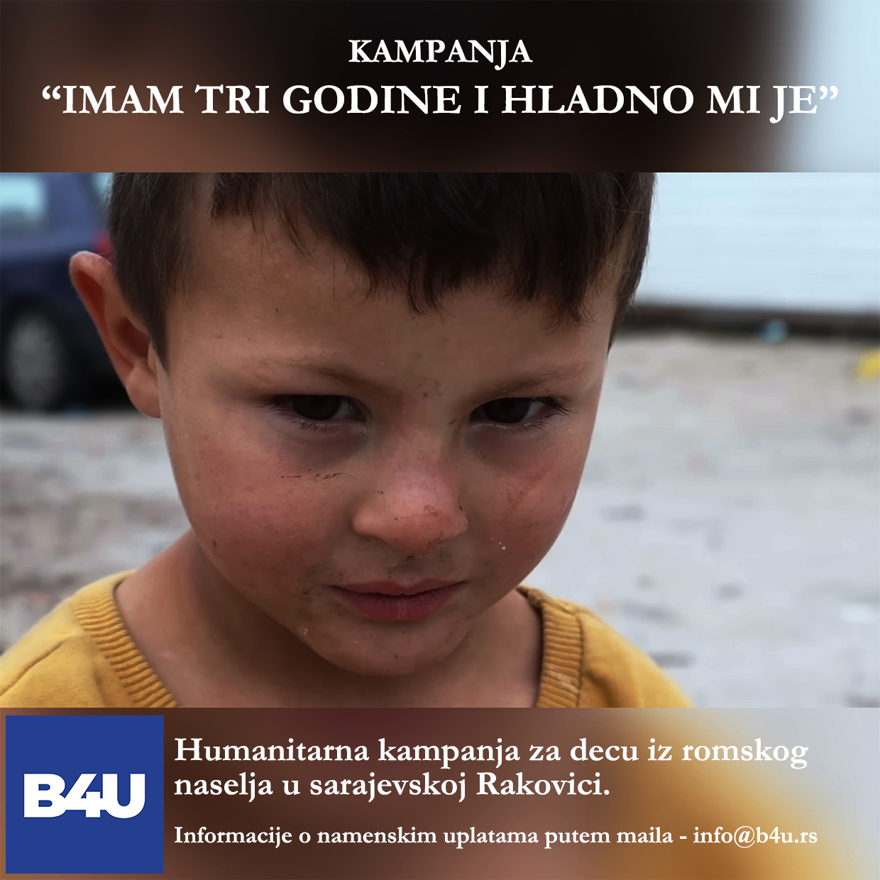 Centar “Balkan za Tebe” pokreće humanitarnu kampanju “Imam tri godine i hladno mi je”…
