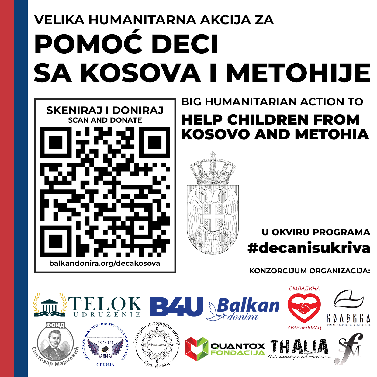 Nova humanitarna kampanja – Pomoć deci sa Kosova i Metohije